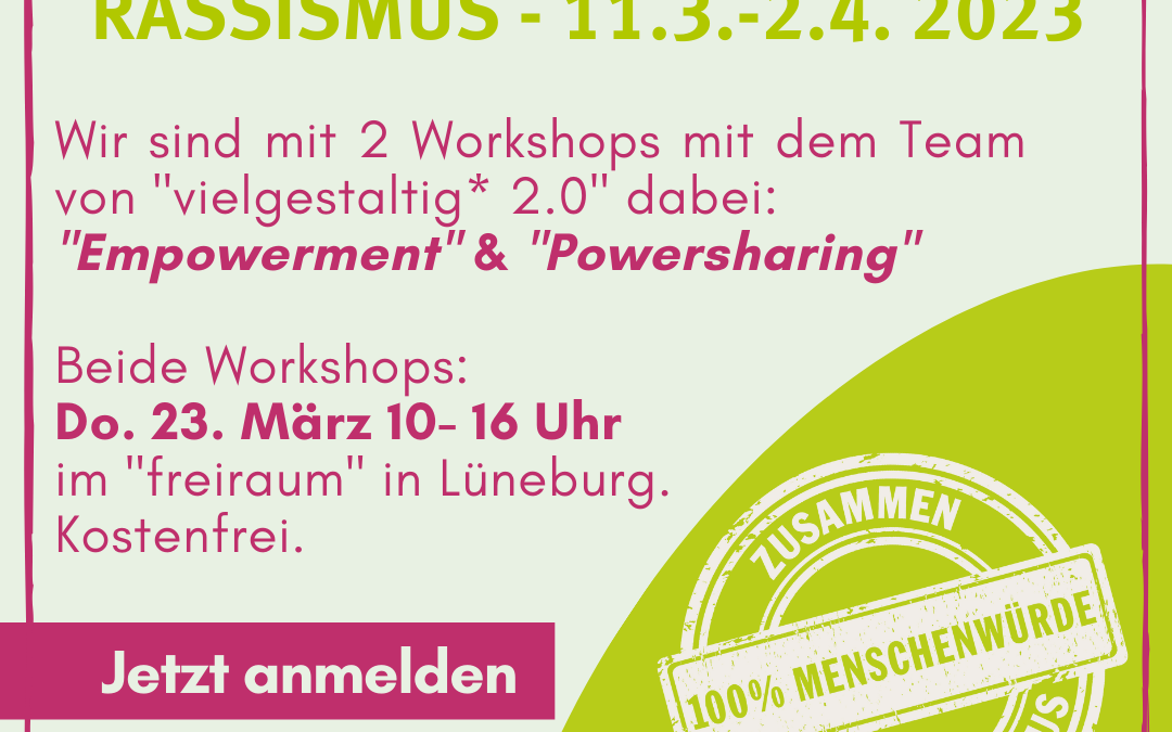 Der VNB ist bei den “Lüneburger Wochen gegen Rassismus” dabei