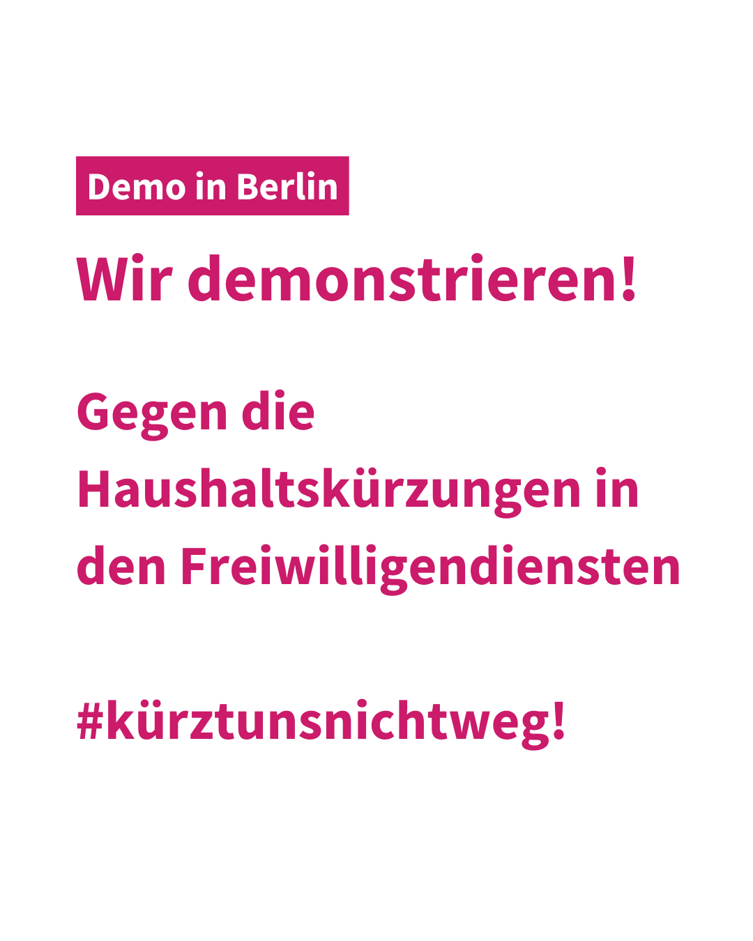 Gemeinsam stark für Freiwilligendienste: #Freiwilligendienstestärken Demo in Berlin
