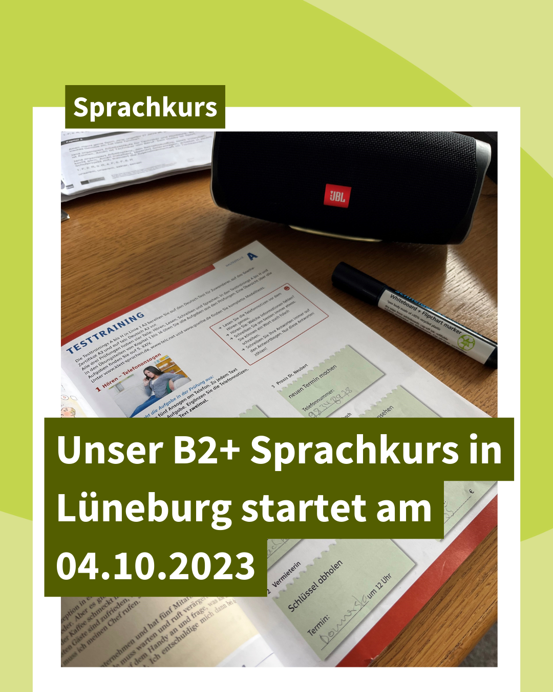 Neuer B2+ Sprachkurs ab Oktober 2023 in Lüneburg