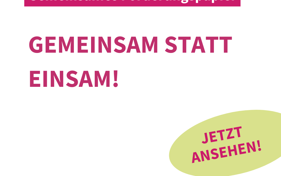 Gemeinsam statt einsam! – Der VNB unterstützt wegweisendes Positionspapier