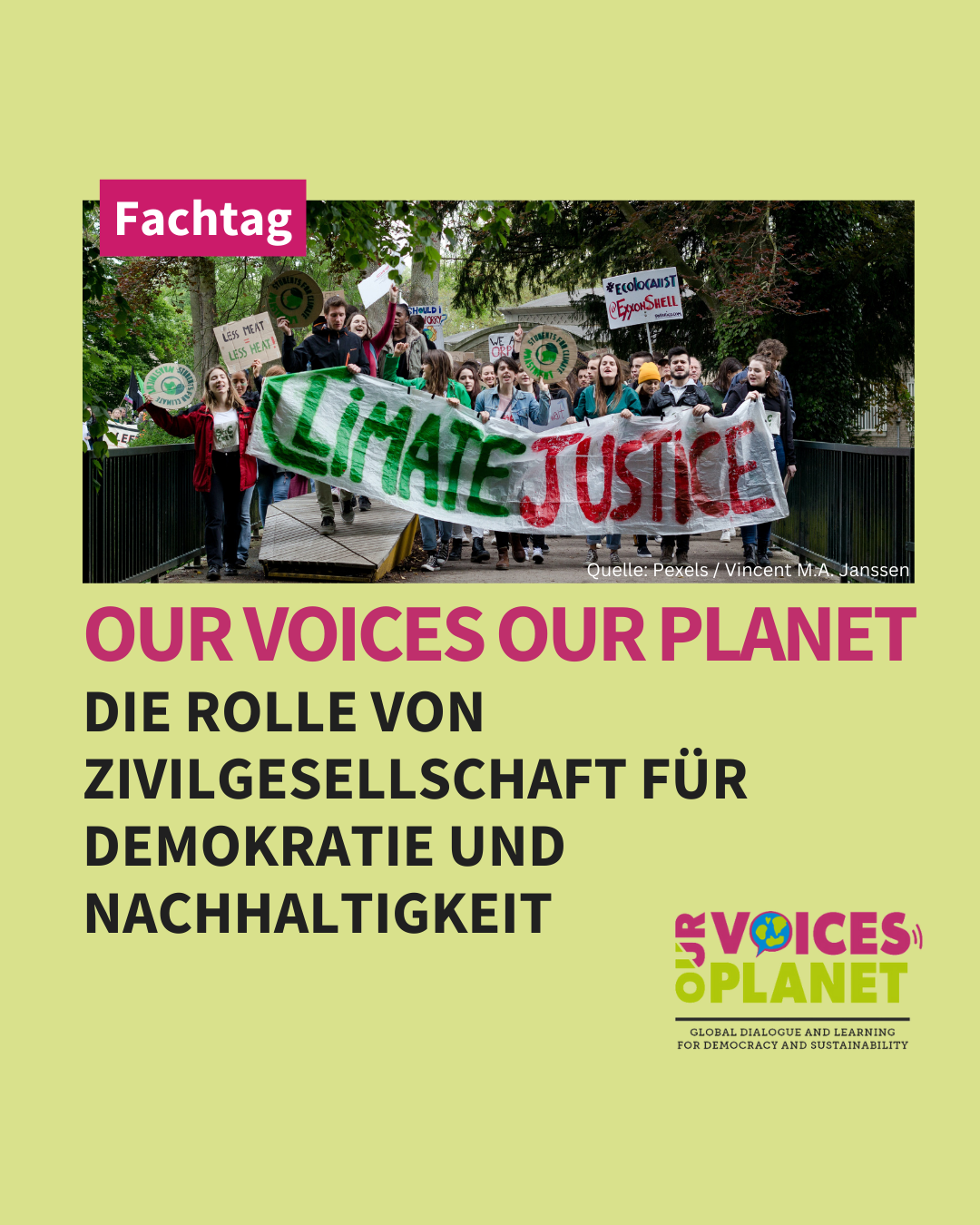 Fachtag: Our Voices Our Planet – Die Rolle von Zivilgesellschaft für Demokratie und Nachhaltigkeit