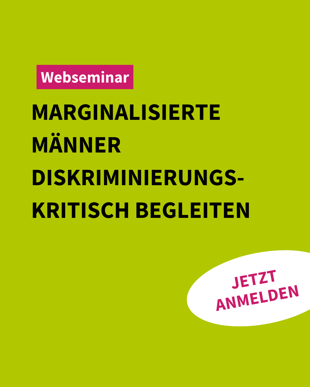 Webseminar | „Marginalisierte Männer diskriminierungskritisch begleiten“