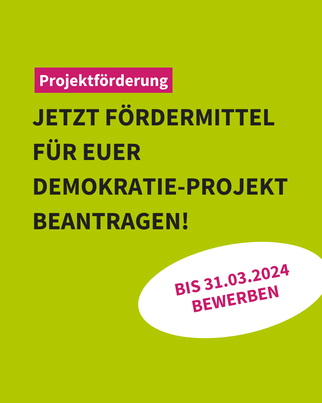 Jetzt Fördermittel für Demokratie-Projekt beantragen!