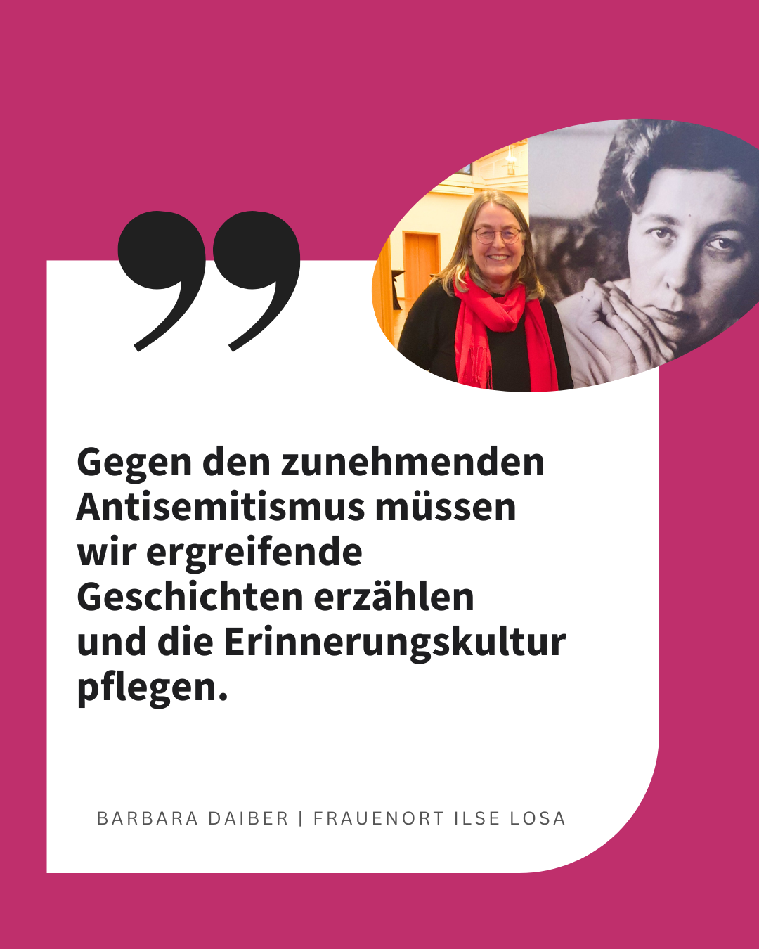 #VNBWirzeigenHaltung – Barbara Daiber zur Eröffnung des frauenOrts Ilse Losa