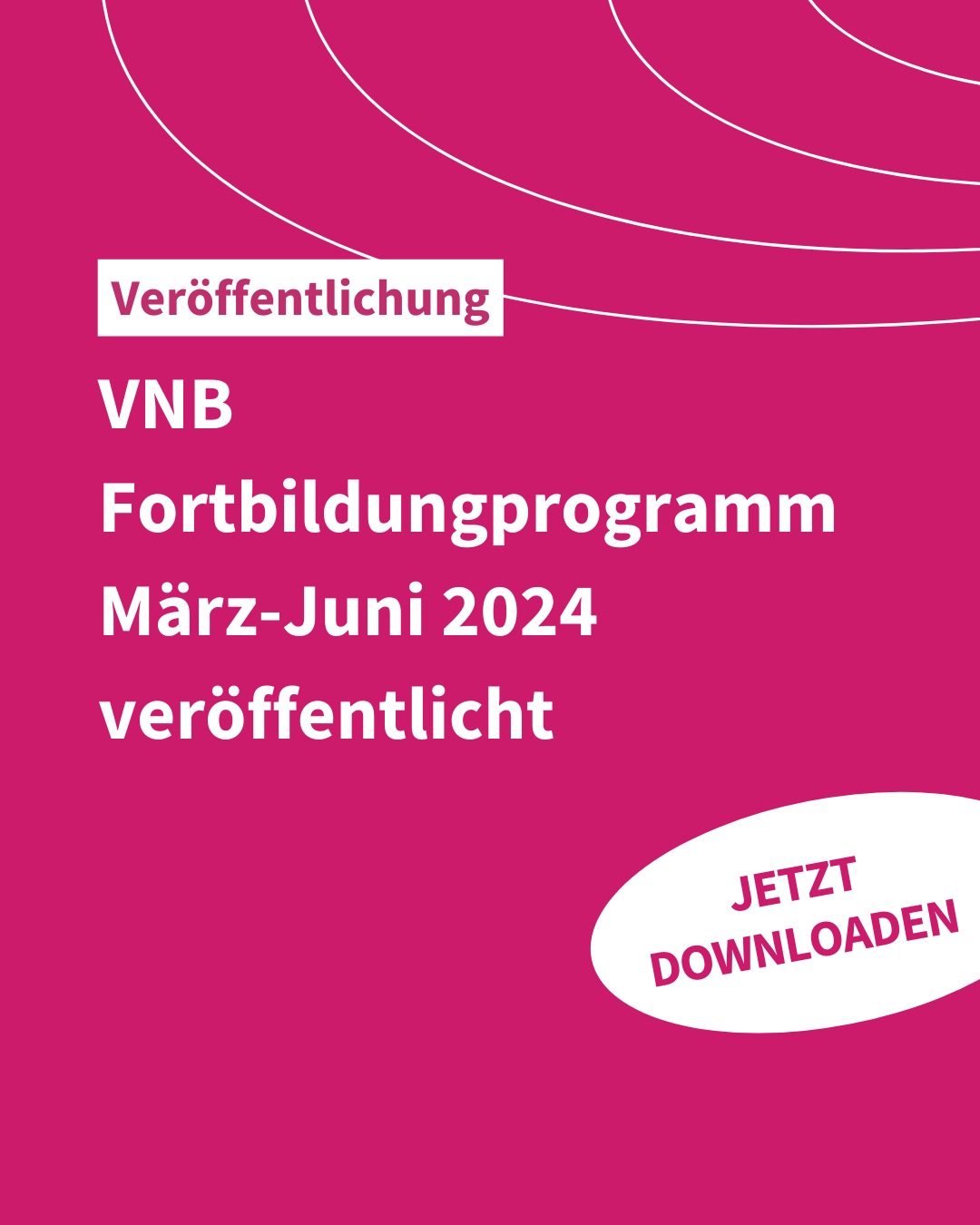 Das neue VNB-Fortbildungsprogramm für März-Juni 2024 ist da!