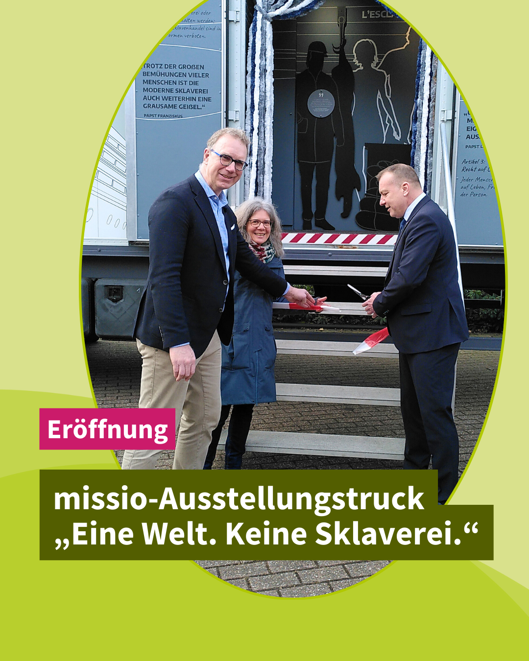 Schlüsselübergabe des missio-Trucks „Eine Welt. Keine Sklaverei.“