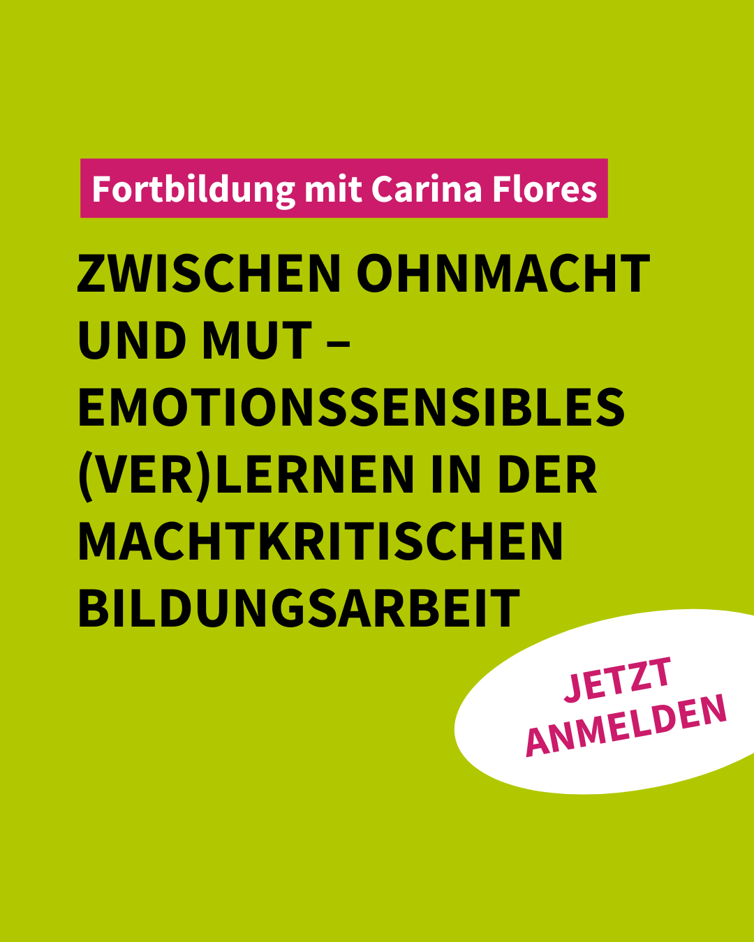 Fortbildung  | Zwischen Ohnmacht und Mut – Emotionssensibles (Ver)Lernen in der machtkritischen Bildungsarbeit