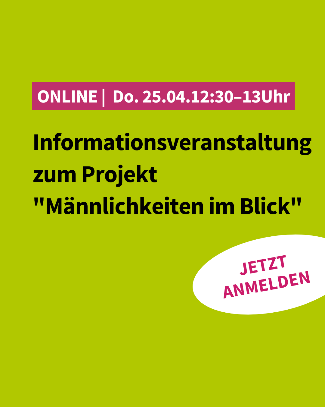 Informationsveranstaltung zum Projekt “Männlichkeiten im Blick”