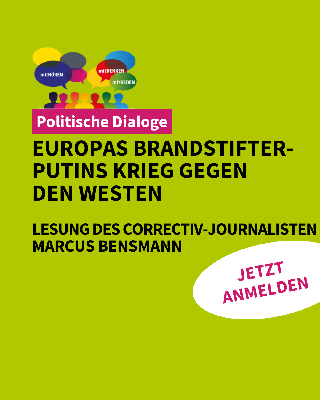 Europas Brandstifter- Putins Krieg gegen den Westen Lesung des CORRECTIV-Journalisten Marcus Bensmann