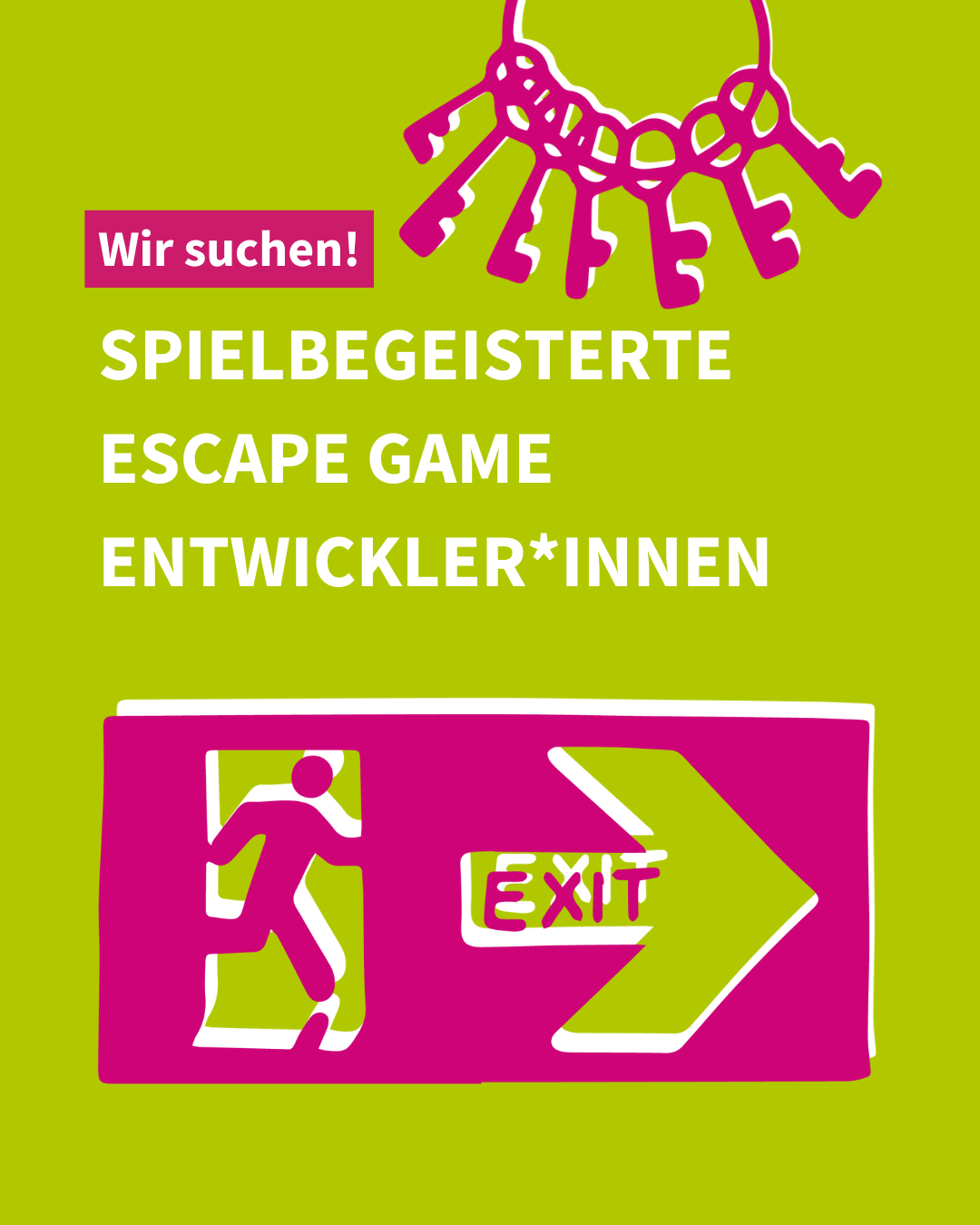 Spielbegeisterte Exit Groups für das Projekt “Community Unlocked: Jugendliche entwickeln Escape Games” gesucht