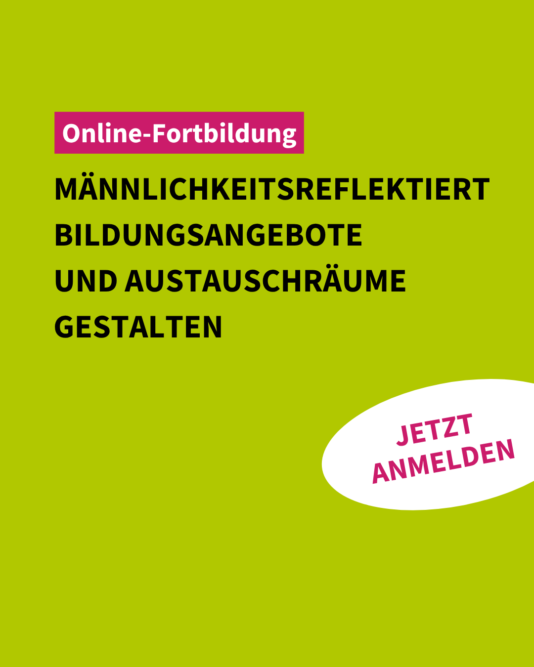 Online-Fortbildung: Männlichkeitsreflektiert Bildungsangebote und Austauschräume gestalten