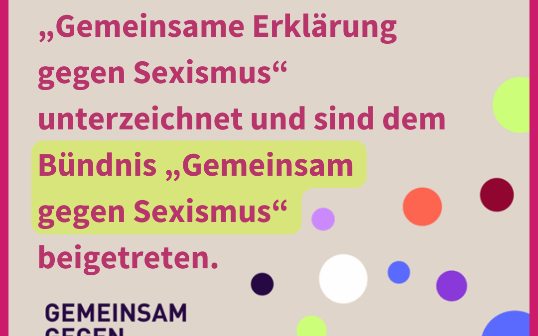 Bündnisbeitritt: Klare Haltung: Wir sagen Nein zu Sexismus!