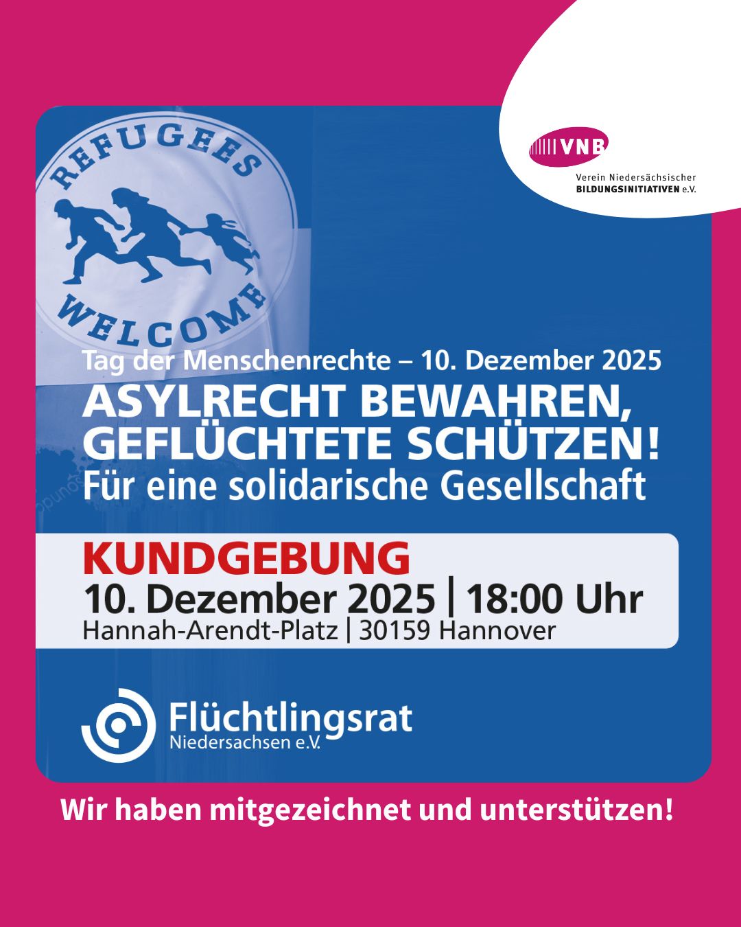 VNB unterstützt Kundgebung zum Tag der Menschenrechte