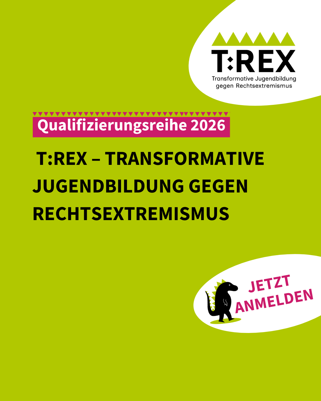 Qualifizierungsreihe 2026: T:REX – Transformative Jugendbildung gegen Rechtsextremismus