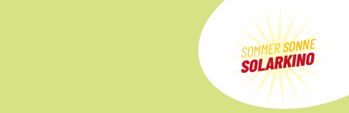 Logo: Sommer, Sonne, Solarkino. Abstrahierte Sonne und Schrift