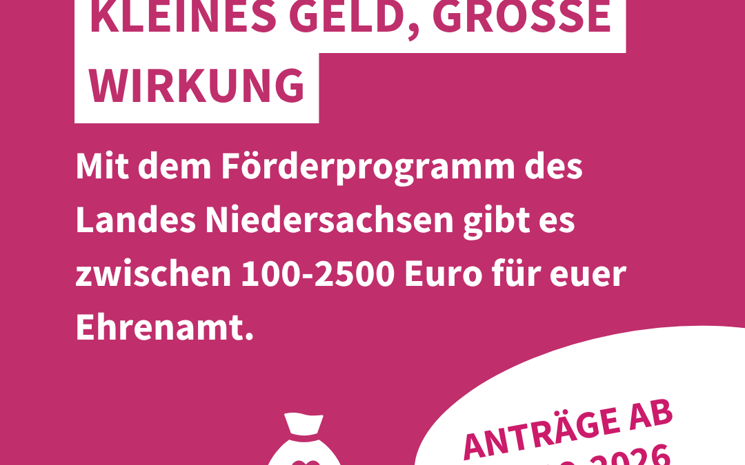 Ab 01.09.2026 Mikröförderprogramm des Landes Niedersachsen