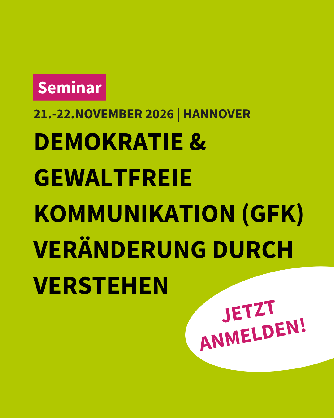 Seminar: Demokratie & Gewaltfreie Kommunikation (GFK) | Veränderung durch Verstehen