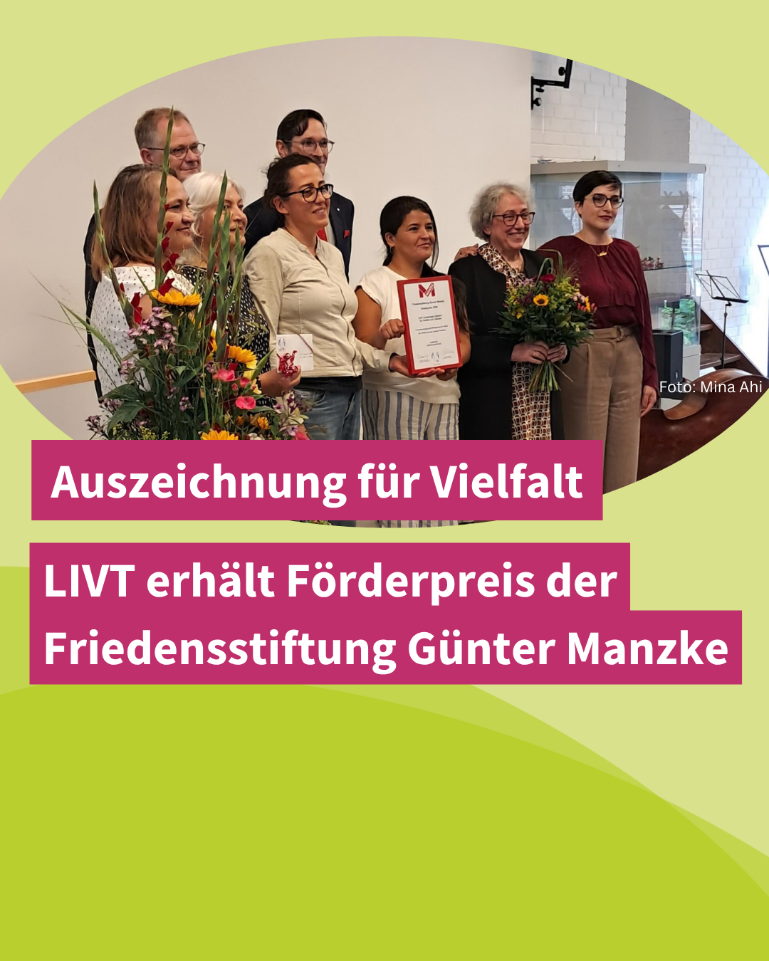 Auszeichnung für Vielfalt: LIVT erhält Förderpreis der Friedensstiftung Günter Manzke