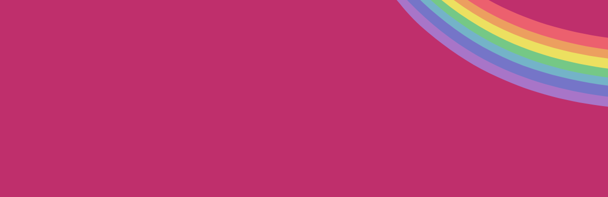 Regenbogenzeichnung auf Magenta Fläche